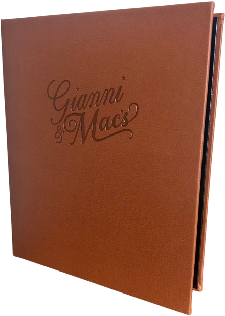 Finished custom Gianni menu cover